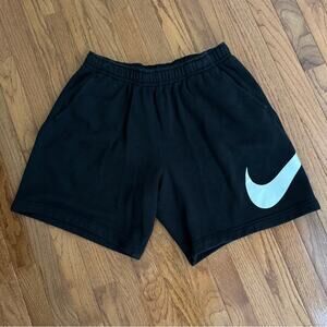 Nike Men’s Swoosh Athletic Sports Fleece Shorts Black Size L